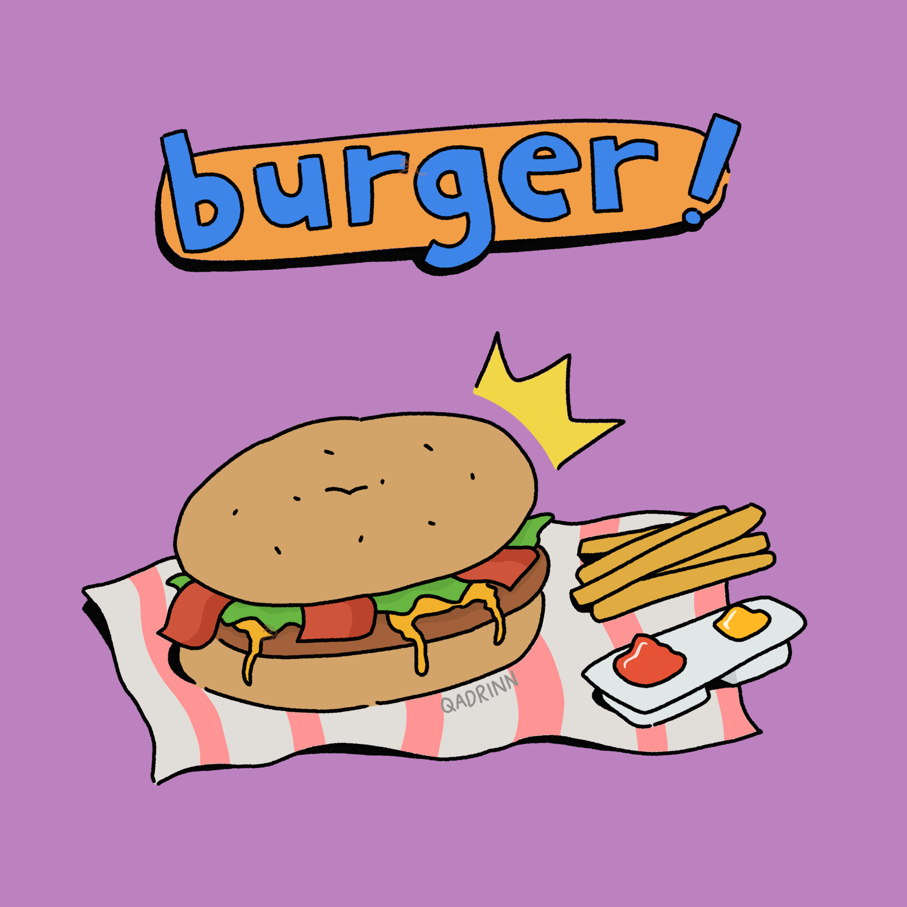 Burger and fries